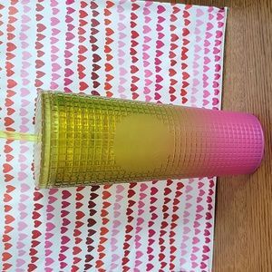2022 summer yellow and pink prism 24oz TUMBLER